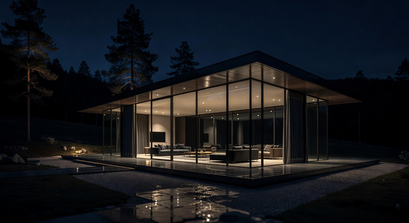 Modern Glass Villa in the forest